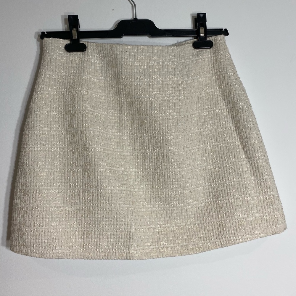 White mini skirt